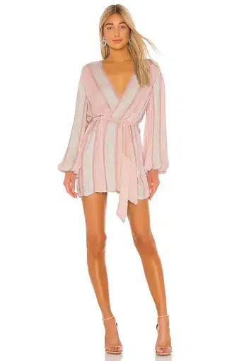 Retrofete Gabrielle Robe Dress Pastel Pink Stripes Size XS