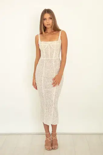 Pallas Couture Georgia Dress White Size 6