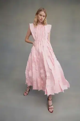 Aje Hybrid Midi Dress Rose Pink Size 8