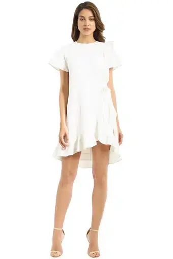 Rebecca Vallance Hamptons Swing Ruffle Dress White Size 6