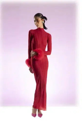 Fancì Club Silky Dress Red Size S