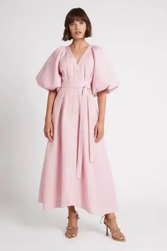 Aje Evermore Midi Dress Rose Pink Size 8 