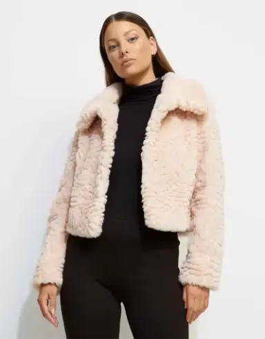 Unreal Fur Lily Jacket Peach Size 8