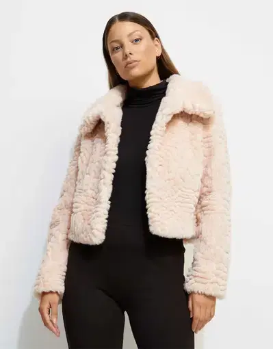 Unreal Fur Lily Jacket Peach Size 12