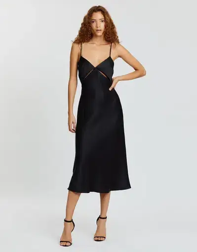 Bec & Bridge Mila Midi Dress Black Size 10