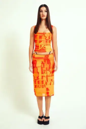 Miaou Imogene Corset and Moni Skirt Print Size XS