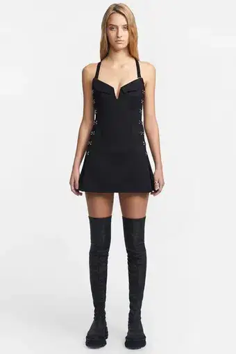 Dion Lee Accordion Pleat Mini Dress Black Size 6