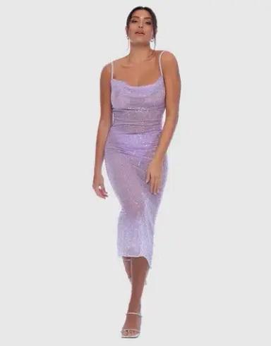Dyspnea The Punarnia Midi Dress Lilac Size 10