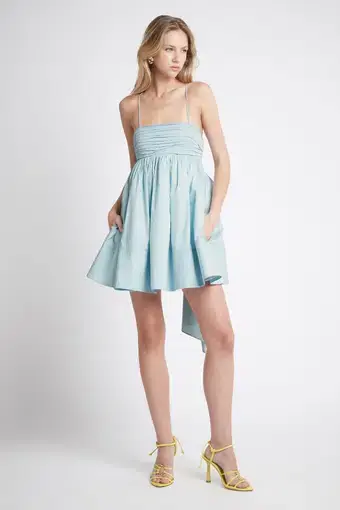 Aje Cantina Mini Bow Back Dress Ice Blue Size 6 