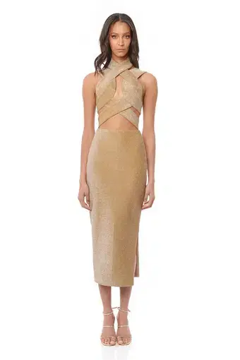 Eliya The Label Tamara Dress Gold Size S