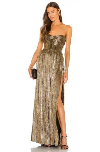 Bronx and Banco Florence Strapless Gown Gold Size XS