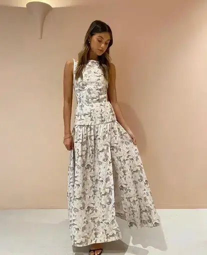 Bec & Bridge Gardenia Linen Maxi Dress Print Size 8