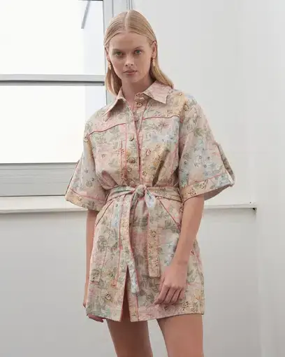 Alemais Patricia Mini Shirt Dress Print Size 6