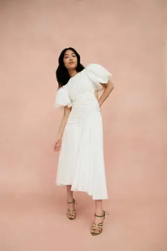 AJE Siren Midi Dress White Size 8 