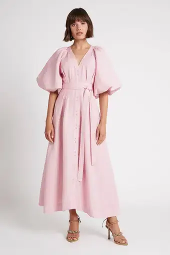 Aje Evermore Midi Dress in Rose Pink Size 8