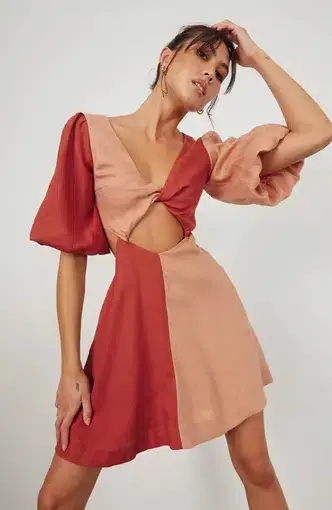 Sovere Studio Duet Mini Dress Pink Multi Size 8