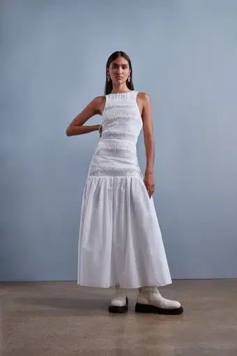 Sir The Label Xanthe Midi Dress Ivory White Size 1
