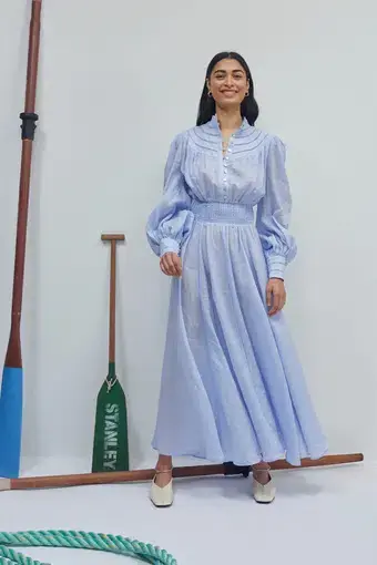 Alemais Felicia Midi Dress Blue Size 10