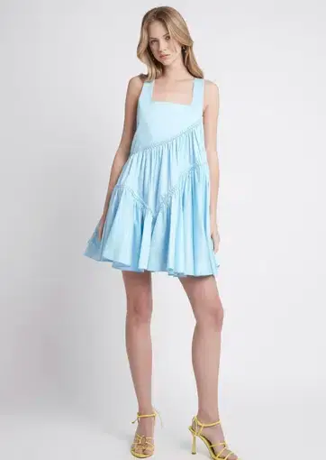 Aje Casabianca Sleeveless Braided Dress Ice Blue Size 14 
