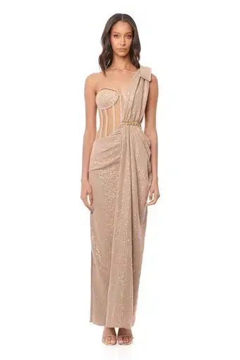 Eliyah the Label Annalise Gown Nude Sequin Size 6 / XS