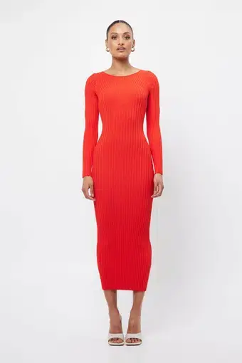 Mossman Vivid Knit Dress Orange Size 14