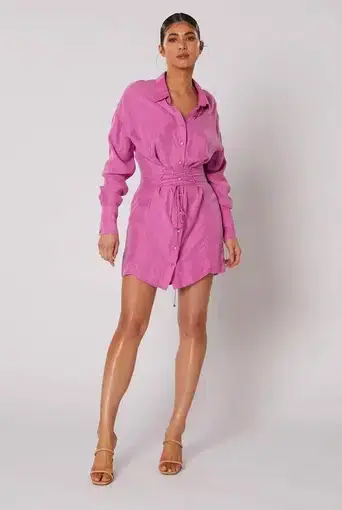 Winona Morado Button-Up Dress Pink Size 8 