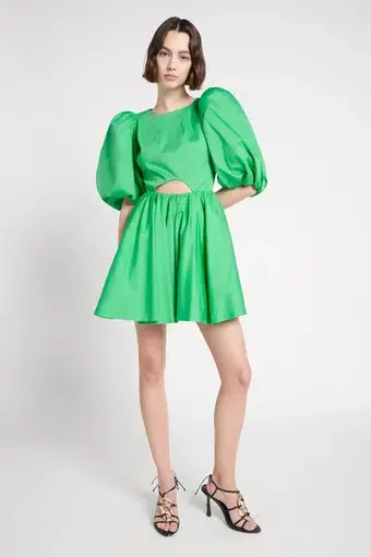 Aje Colette Abstract Cut Out Mini Dress Grass Green Size 10