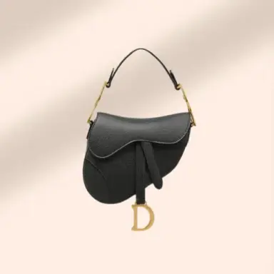 Christian Dior Grained Mini Saddle Bag Black