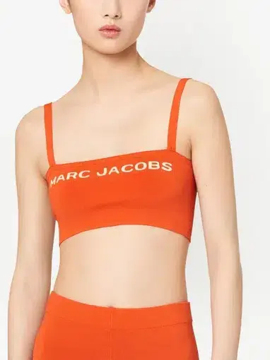 Marc Jacobs Logo Knit Bandeau Cropped Top Orange Size 12