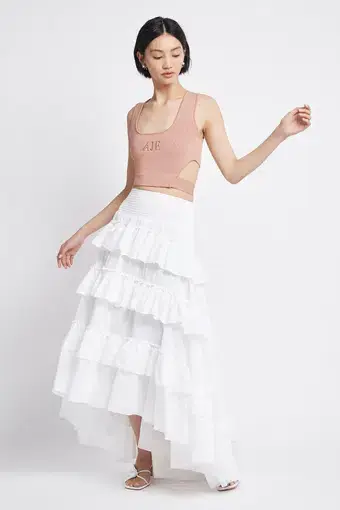 Aje Cotton El Paso Skirt White Size M