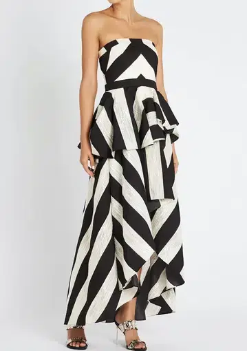 Sass & Bide The Stripe Asymmetric Dress Black/White Size 12