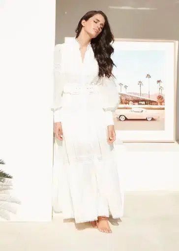 Mackenzie Mode Monarch Maxi Dress White Size 12