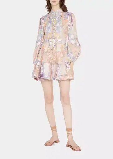 Zimmermann The Kaleidoscope Buttoned Mini Dress in Multi Swirl Floral
Size 1 / Au 10
