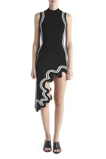 PH5 Frida Wavy Asymmetric Dress Black Size 8