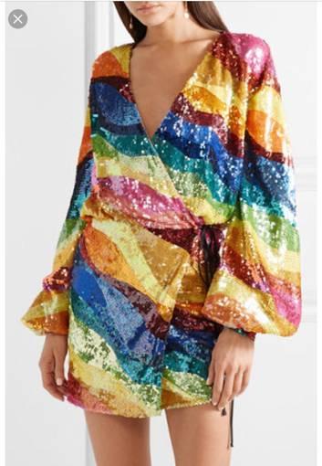 Attico Rainbow Wrap Dress size 6