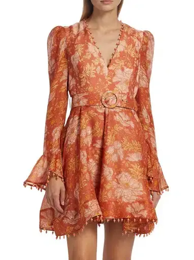 The Kaleidoscope Mini Dress in Amber Floral Print Size 0