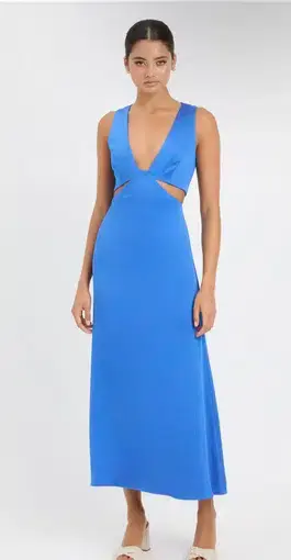Kookai Milan Cut Out Dress Blue Size 8