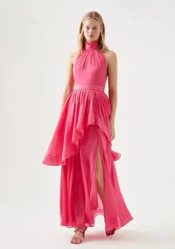 Aje Sienna Maxi Dress Berry Pink Size 8