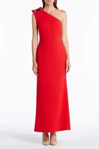 Carla Zampatti Diana Asymmetric Gown Red Size 6