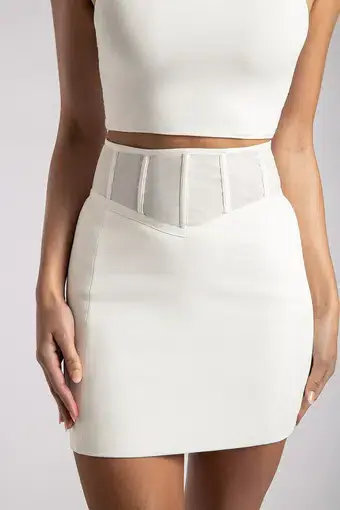 Meshki Nyla Corset Mini Skirt White Size L