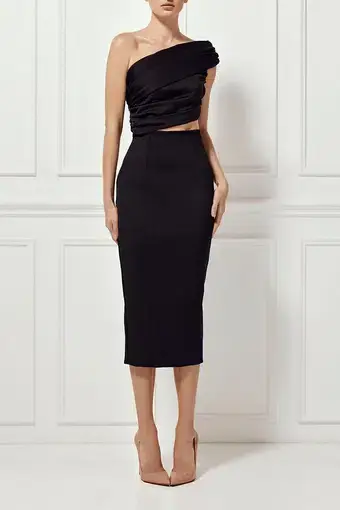 Misha Collection Beradonna One Shoulder Dress Black Size 12
