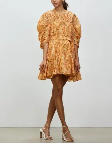 Acler Bonhill Mini Dress in Peach Parfait Size 10