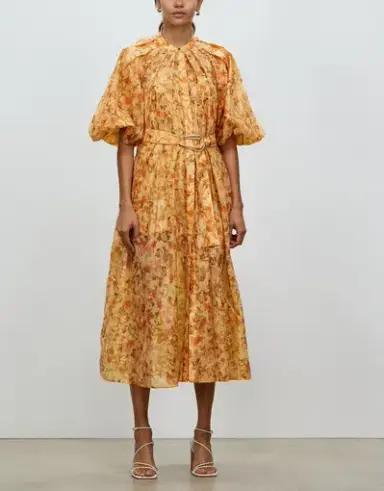 Acler Cranhurst Midi Dress Print Size 12