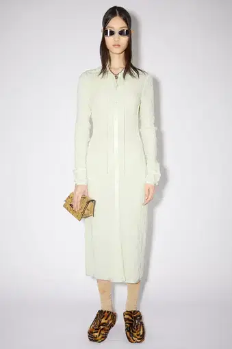Acne Studios Danina Cotton Midi Dress in Pale Green Size 36