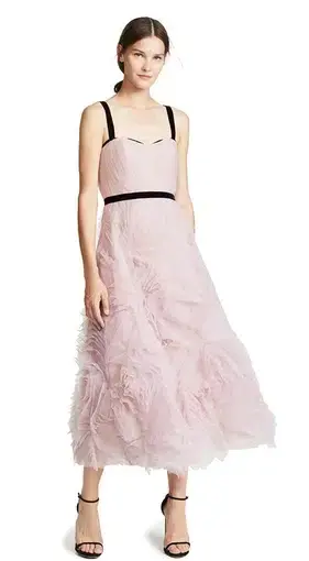 Marchesa Notte Textured Tulle Gown Pink Size 10