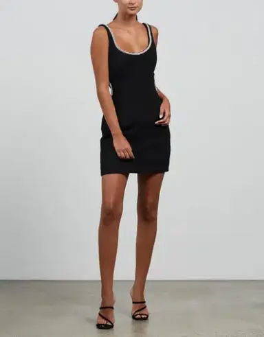 Nicola Finetti Short Rhinestone Dress Black Size 6