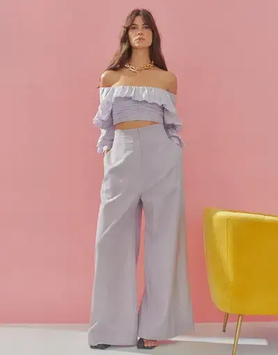 Alemais Elle Ruffle Top and Corset Pants Set Lilac Size 8
