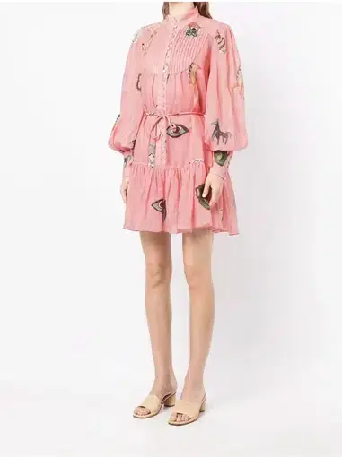 Alemais Cleo Smock Mini Dress in Pink Size 6 