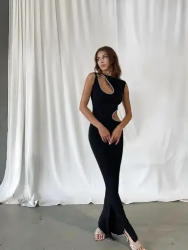 Ivona Skelo Vivia Dress Black Size S 