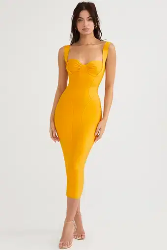 House Of CB Charlene Bandage Midi Dress Tangerine Size XS / Au 6